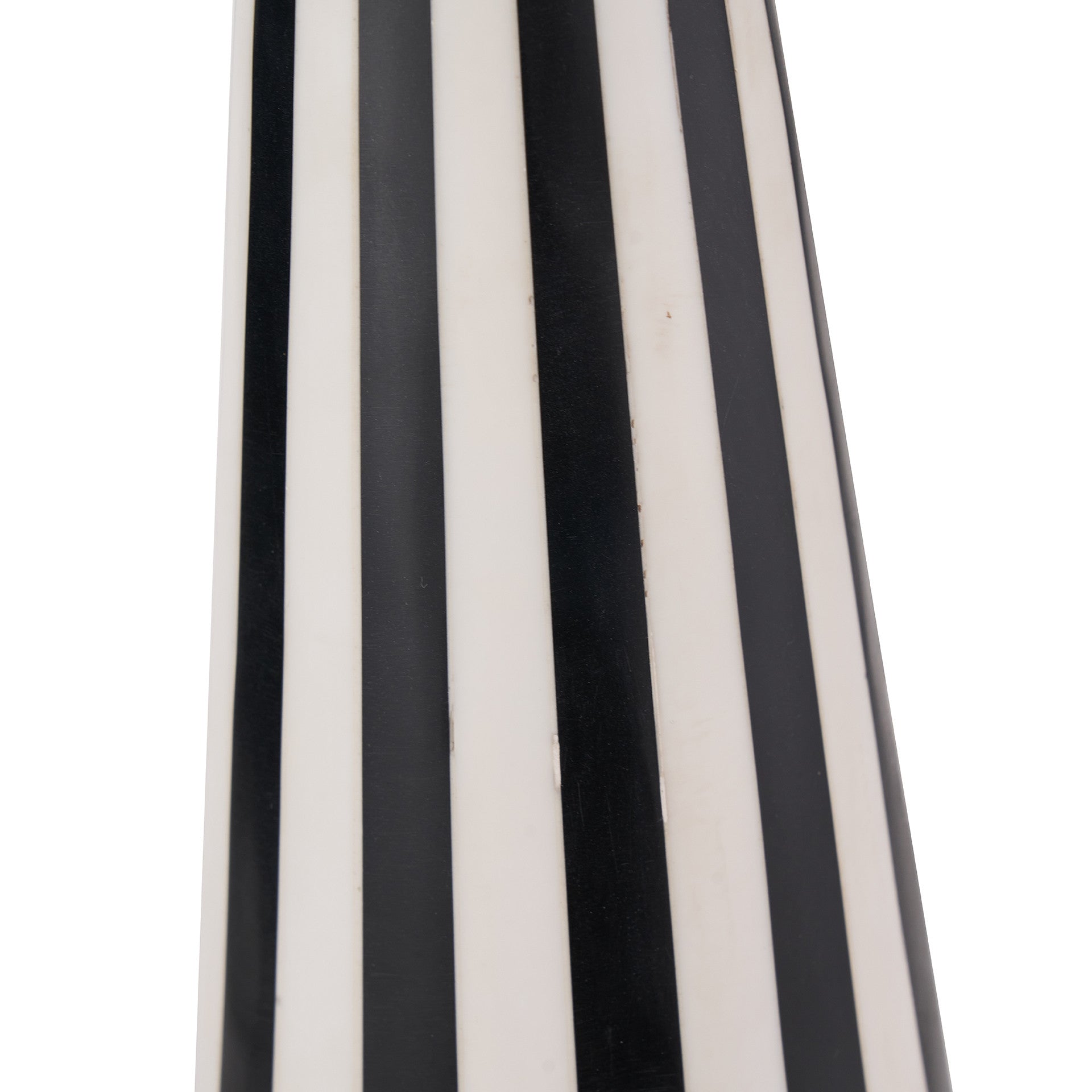 Alejo Black & White Stripe Conical Resin Table Lamp - Base Only